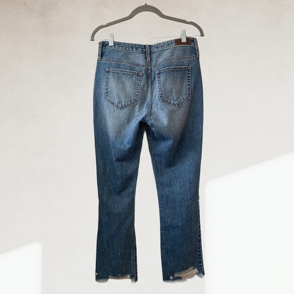 High Rise Vintage Straight Button Fly Ripped Jeans - Picture 3 of 14